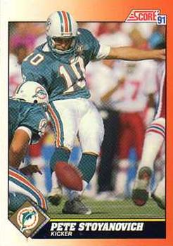 Pete Stoyanovich Miami Dolphins 1991 Score NFL #372